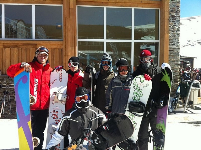 listos para salir a la nieve